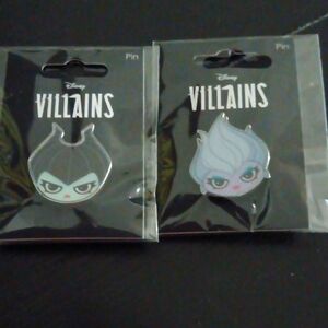 Disney Villains Black and Blue Enamel Pins